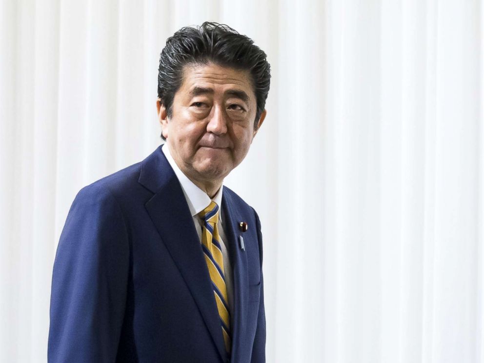 PHOTO: Japanese Prime Minister and Liberal Democratic Party President Shinzo Abe arrives for an event held before the partys annual convention, Feb. 10, 2019, in Tokyo.