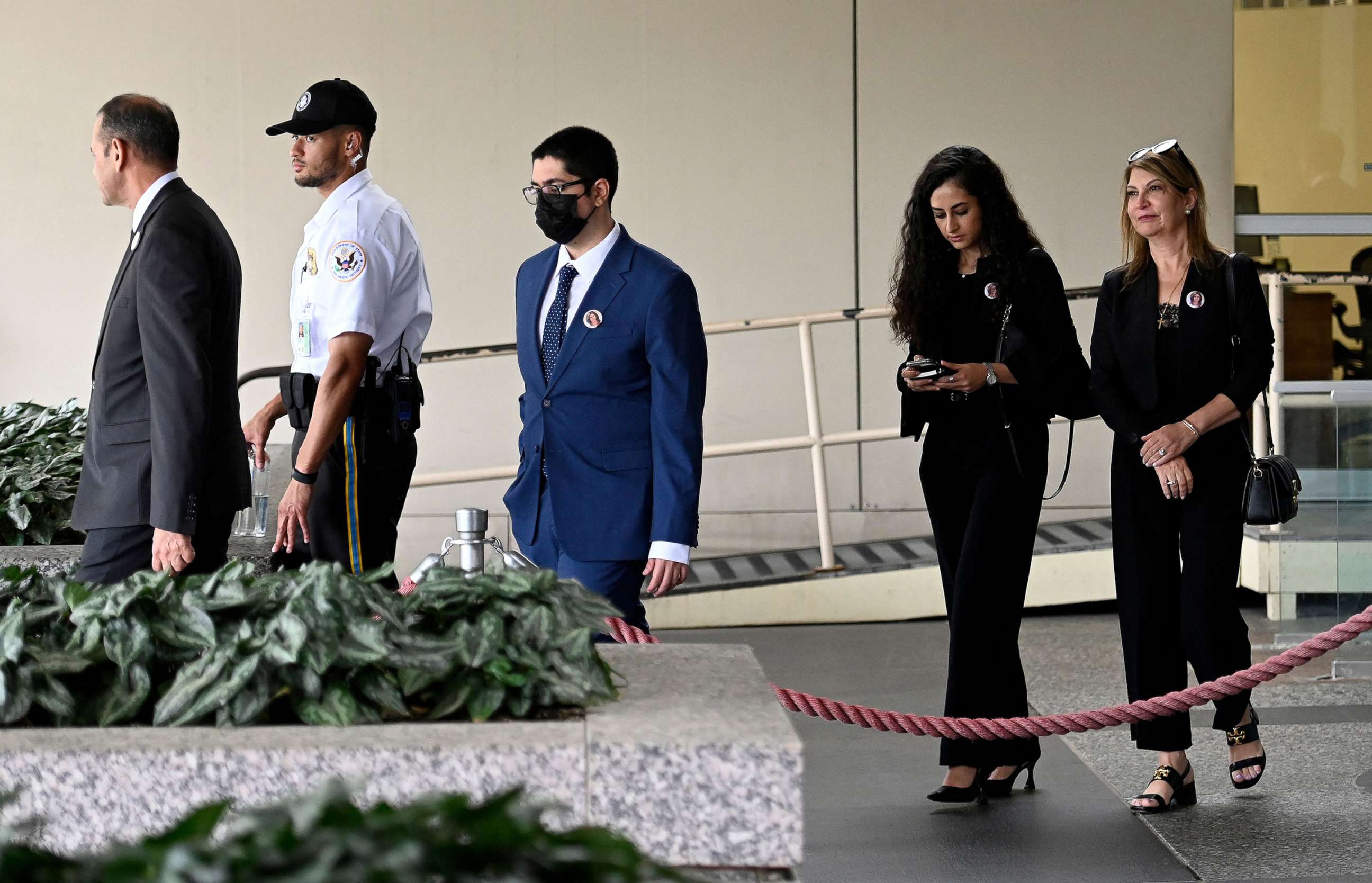 PHOTO: The family of Palestinian-American journalist Shireen Abu Akleh leave the State Department in Washington, DC, July 26, 2022, after meeting with US Secretary of State Antony Blinken.