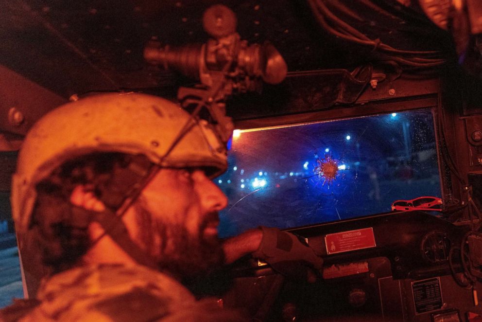PHOTO: A member of the Afghan Special Forces drives a humvee during a combat mission against Taliban, in Kandahar province, Afghanistan, July 11, 2021.