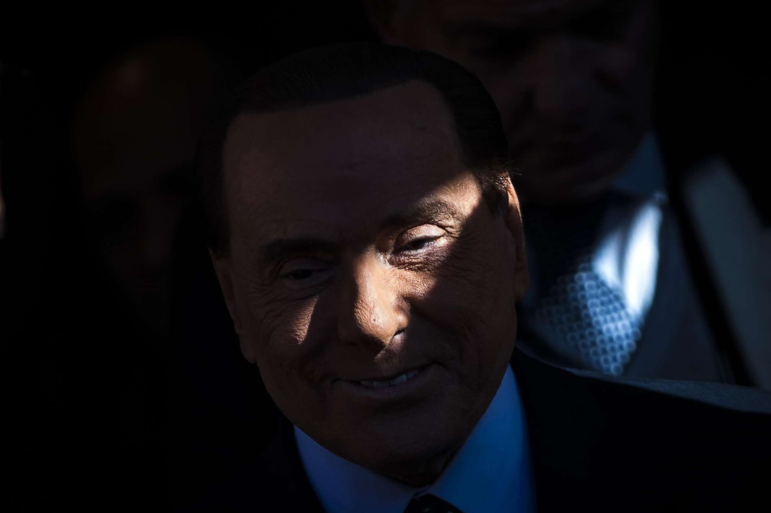 PHOTO: Italian former Prime Minister and Forza Italia leader Silvio Berlusconi arrives for the taping of the program "Tagada" in Rome, Feb. 15, 2018.