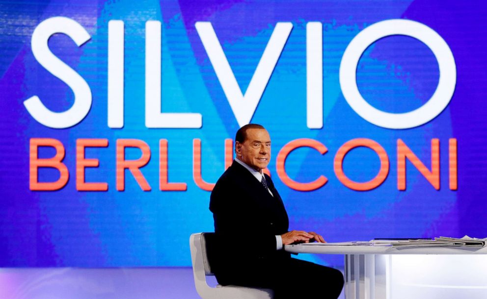 PHOTO: Italy's former Prime Minister Silvio Berlusconi is seen during the television talk show "L'aria che tira" in Rome, on Jan. 18, 2018. 