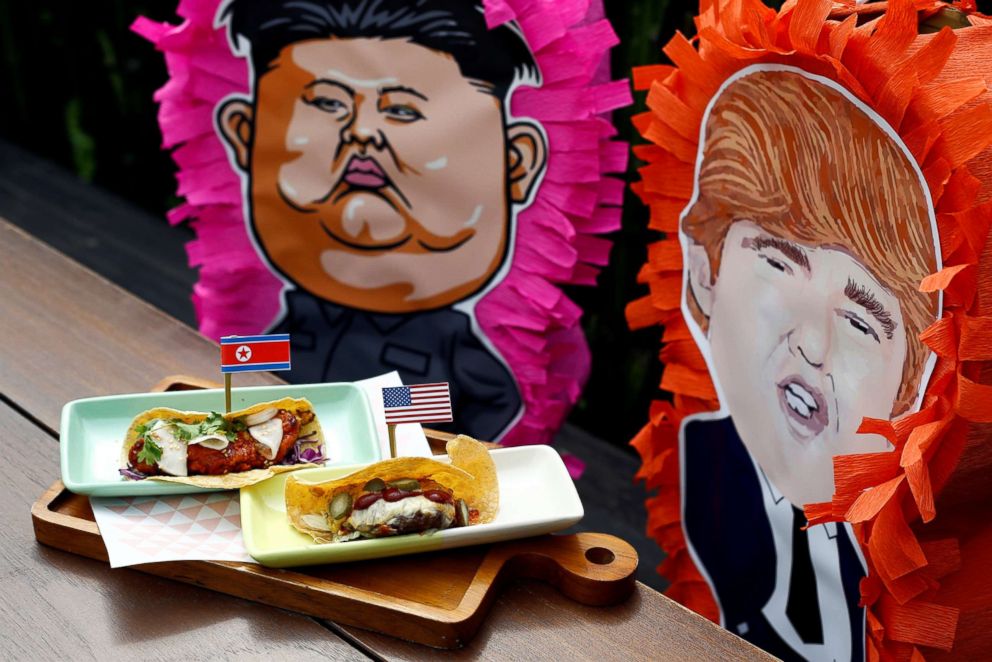 PHOTO: The Rocket Man Taco and the El Trumpo Taco is pictured at Lucha Loco in Singapore, June 8, 2018.