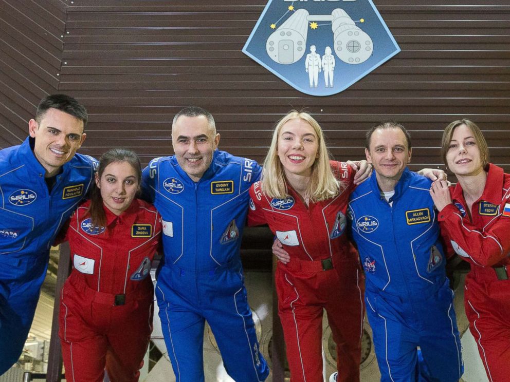 PHOTO: The SIRIUS-19 crew is composed of Reinhold Povilaitis, Daria Zhidova, Commander Evgueni Tarelkin, Anastasia Stepanova, Allen Mirkadryrov and Stephania Fedyai.