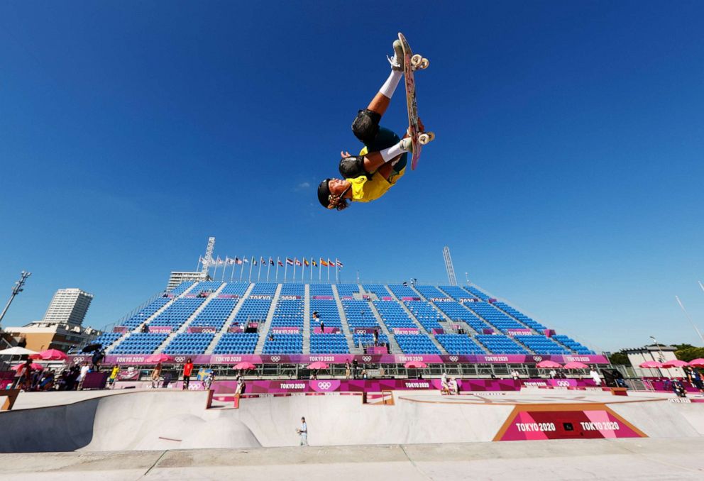 PHOTO: Keegan Palmer of Team Australia warms up prior to the Men's Skateboarding Park Preliminary Heat on day thirteen of the Tokyo 2020 Olympic Games at Ariake Urban Sports Park on Aug. 5, 2021 in Tokyo, Japan.