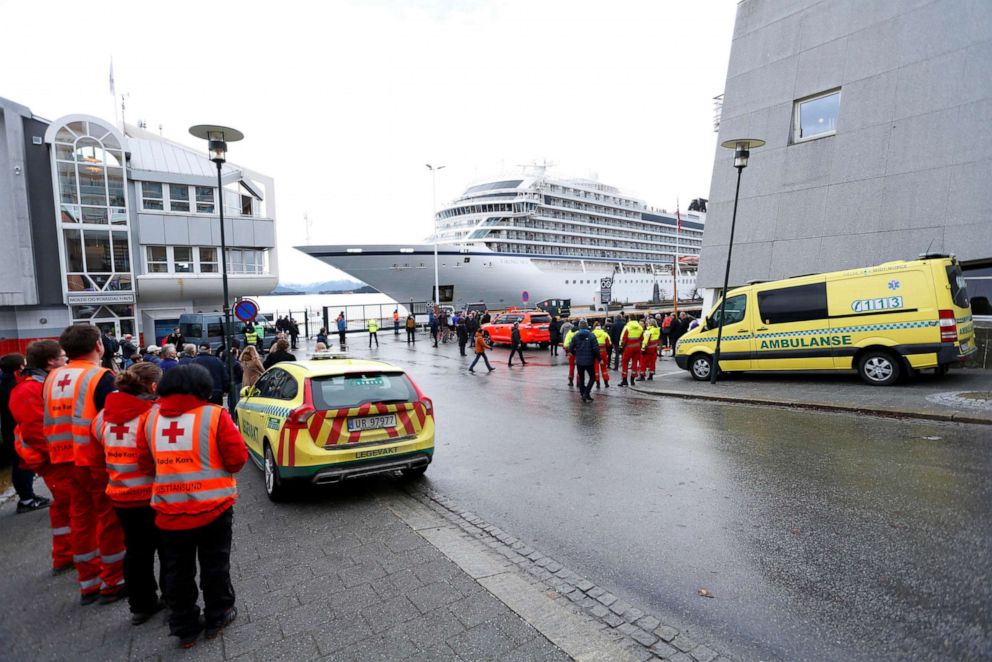 PHOTO: Viking Sky cruise ship arrives in Molde, Norway after engine problems, March 24,2019. 