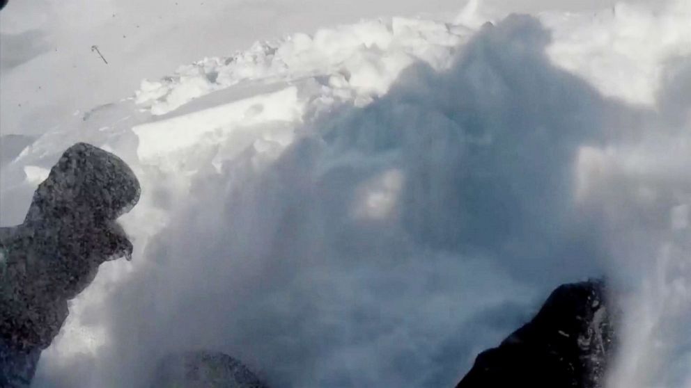 PHOTO: French-Lebanese snowboarder Thomas Kray survived after getting stuck in an avalanche in the French Alps by using an avalanche air bag. 