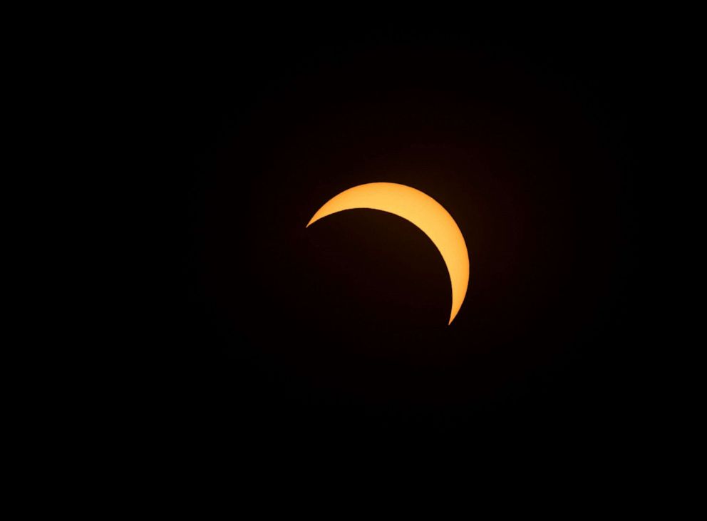 PHOTO: Solar eclipse as seen from the La Silla European Southern Observatory (ESO) in La Higuera, Coquimbo Region, Chile, July 2, 2019.