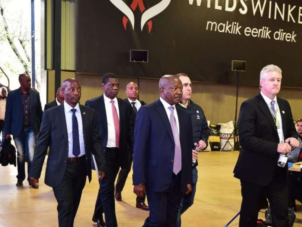 South African Deputy President David Mabuza arrives at the Zwartkloof Game Resenge ahead of his address at the Landbou Weekblad and AgriSA land summit.