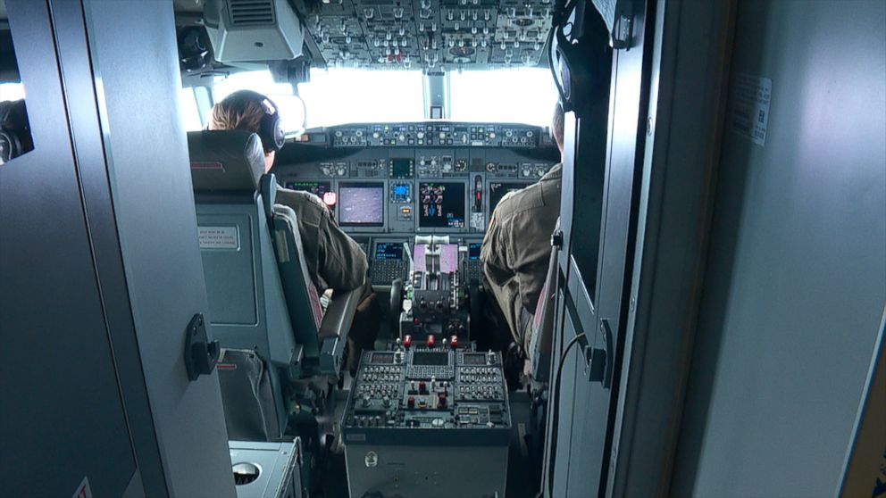 PHOTO: Members of the U.S. Navy Maritime Patrol Squadron Four pilot an aircraft over the South China Sea, on Sep. 6, 2018.