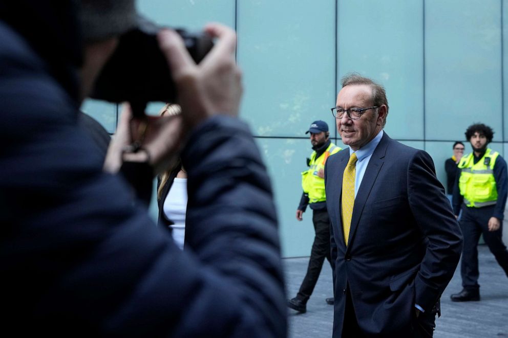 PHOTO: Actor Kevin Spacey arrives outside Southwark Crown Court in London, Tuesday, July 25, 2023.