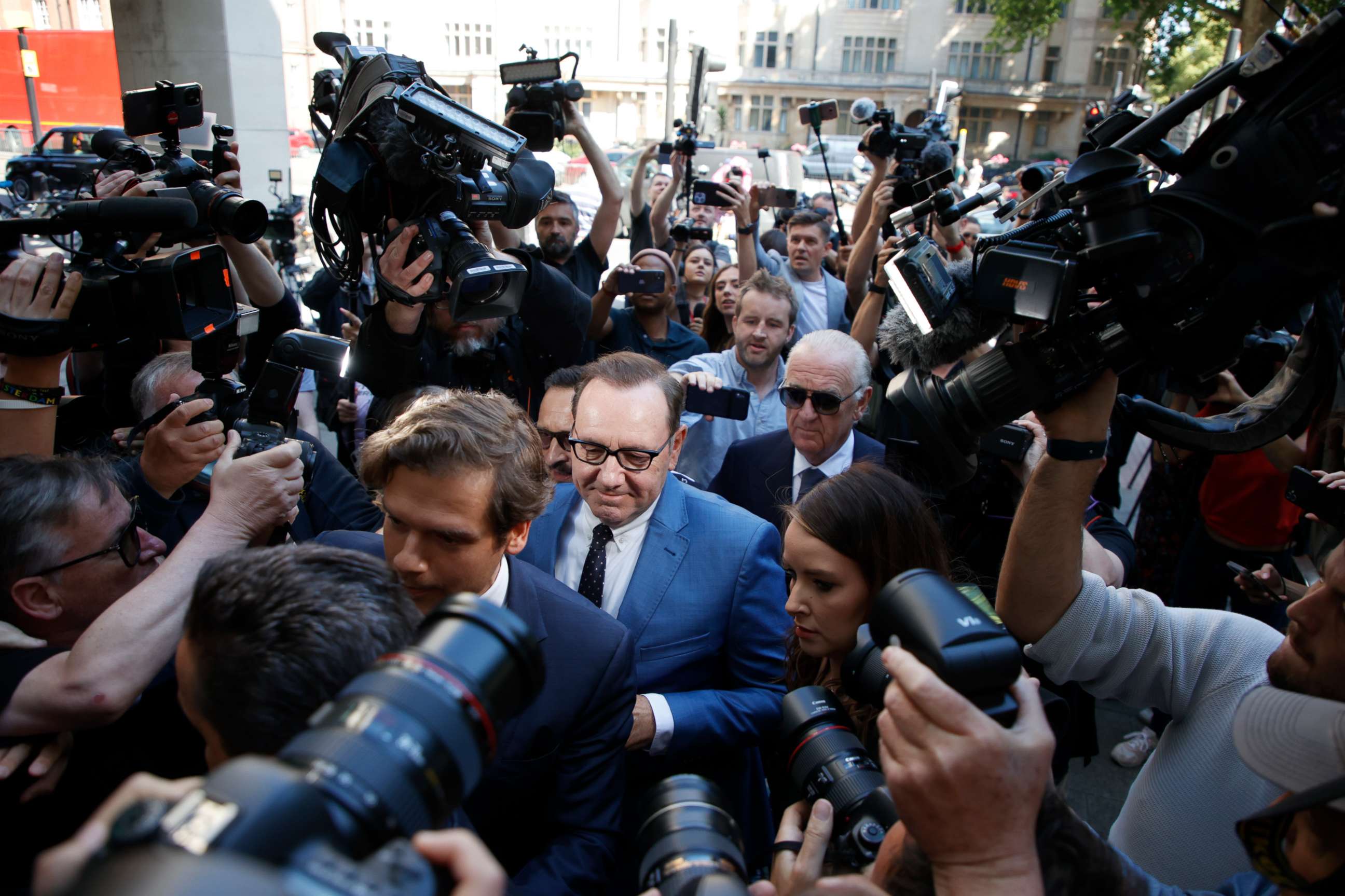 PHOTO: Actor Kevin Spacey arrives at the Westminster Magistrates court in London, Thursday, June 16, 2022.