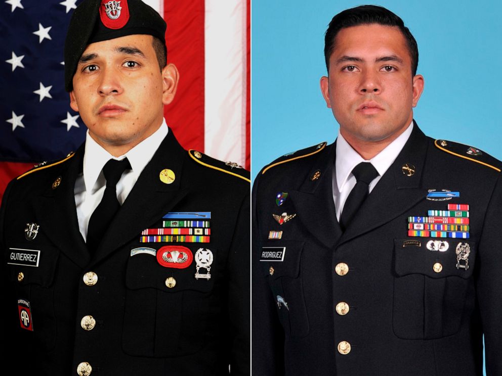 PHOTO: Sgt. 1st Class Javier J. Gutierrez, 28, of San Antonio, Texas, and Sgt. 1st Class Antonio R. Rodriguez, 28, of Las Cruces, N.M., died Feb. 8, 2020, from wounds sustained during combat operations in Nangarhar Province, Afghanistan.