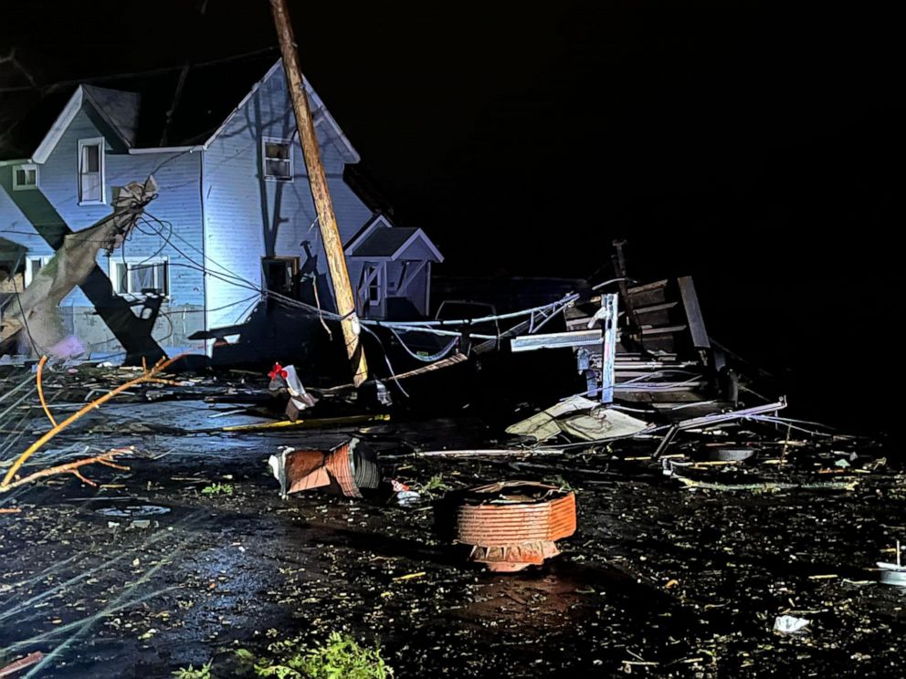 PHOTO: Storm damage in Stanley, Wisconsin on Dec. 15, 2021.