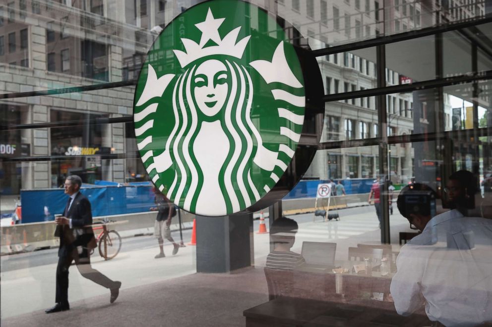 PHOTO: A sign hangs in the window of a Starbucks store on May 29, 2018 in Chicago.