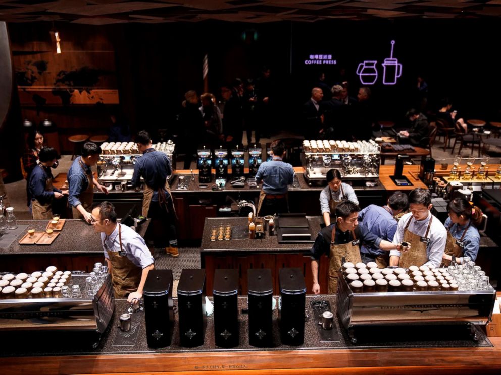 PHOTO: A view of the new Starbucks Reserve Roastery during a press conference in Shanghai, China, Dec. 5, 2017.