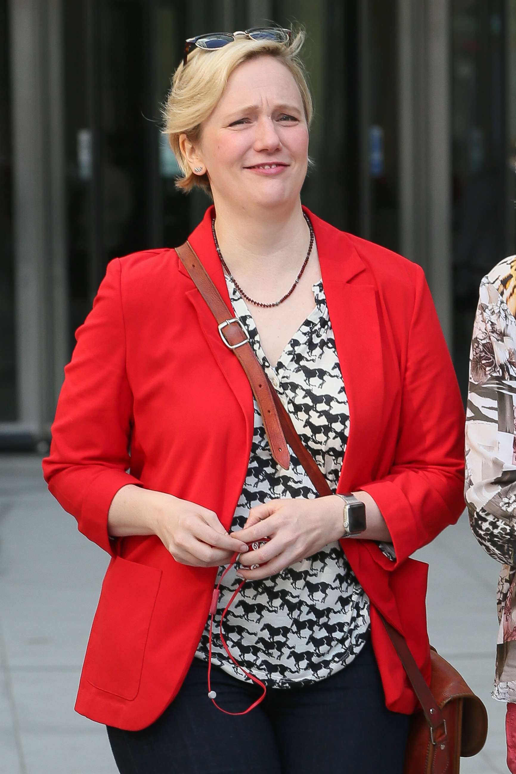 PHOTO: MP Stella Creasy leaving BBC TV studios after being interviewed about Wonga going into administration, Aug. 31, 2018, in London.