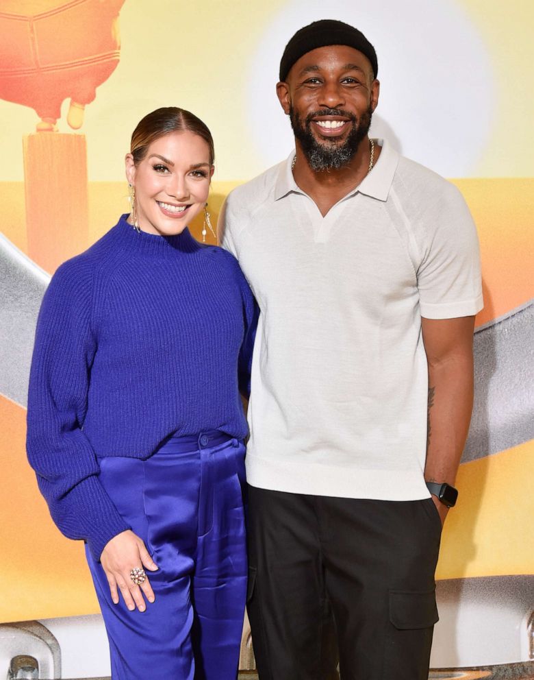 PHOTO: Allison Holker, left, and Stephen "tWitch" Boss attend Illumination and Universal Pictures' "Minions: The Rise of Gru" Los Angeles premiere on June 25, 2022 in Hollywood, Calif.