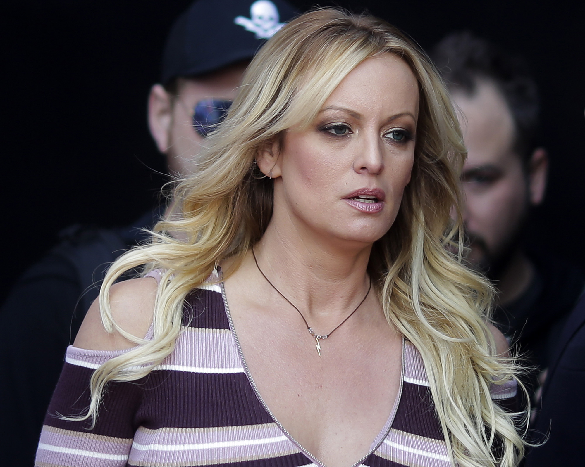 PHOTO: Adult film actress Stormy Daniels arrives for the opening of the adult entertainment fair "Venus," in Berlin, Oct. 11, 2018.