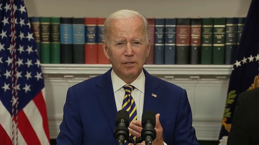 PHOTO: President Joe Biden holds a press conference regarding Student Loans at the White House in Washington, Aug. 24, 2022.