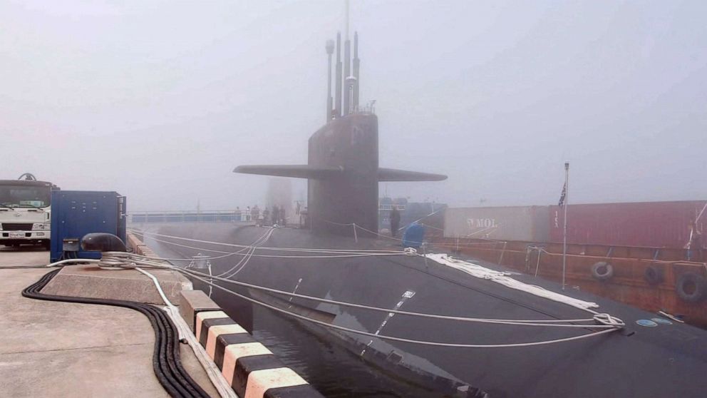 PHOTO: The USS Kentucky, a US nuclear-powered submarine, anchored at Busan Naval Base in Busan, South Korea on July 20, 2023.