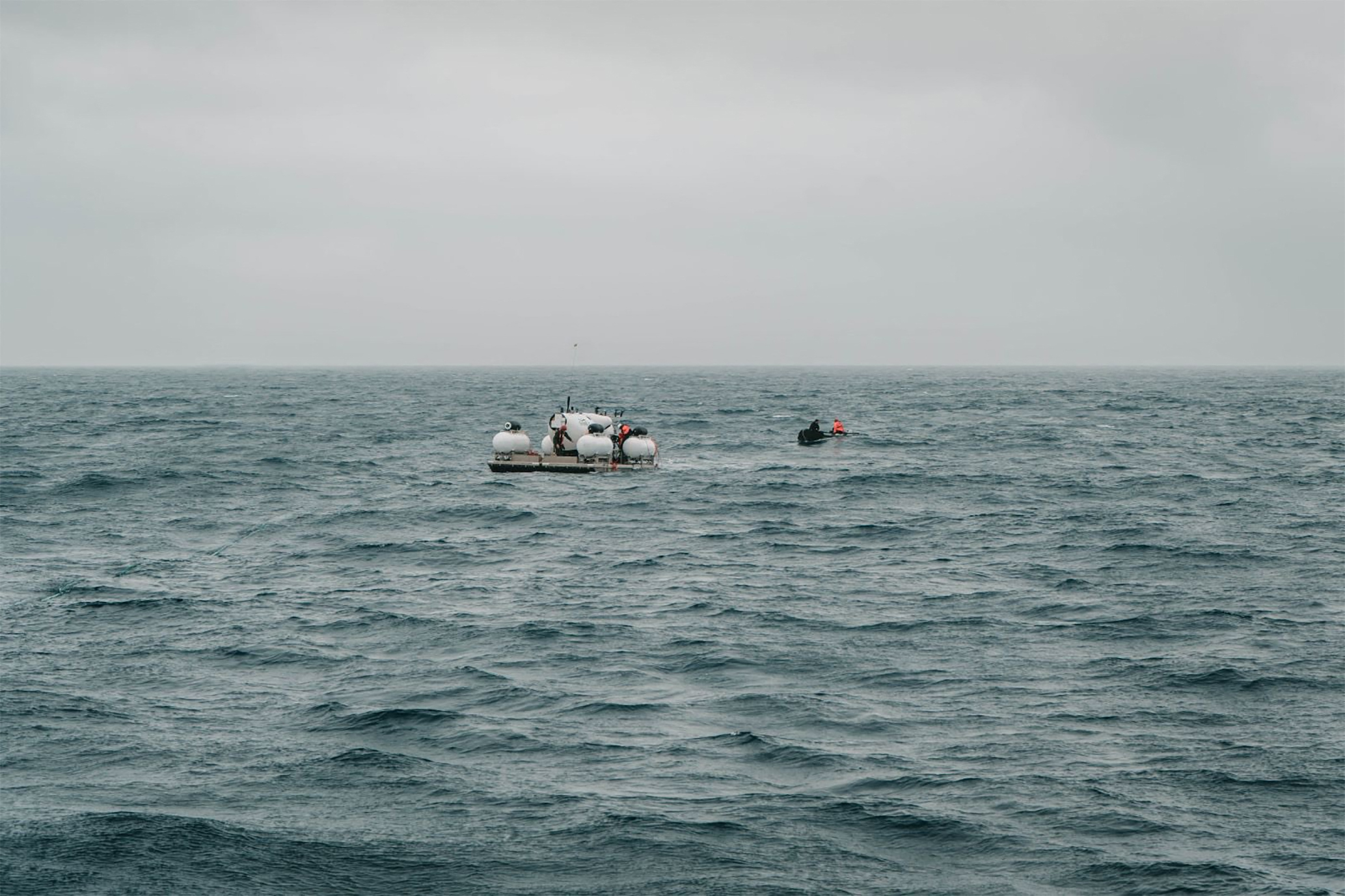 PHOTO: This image courtesy of Dirty Dozen Productions shows the 4 a.m. start of the RMS Titanic Expedition Mission 5 on the morning of June 18, 2023.