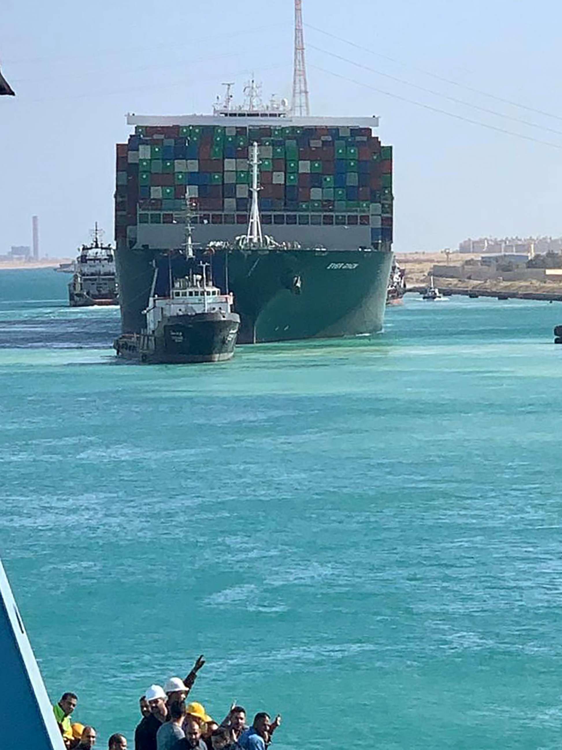 PHOTO: Ship "Ever Given," one of the world's largest container ships, is seen after it was fully floated in Suez Canal, Egypt, March 29, 2021.