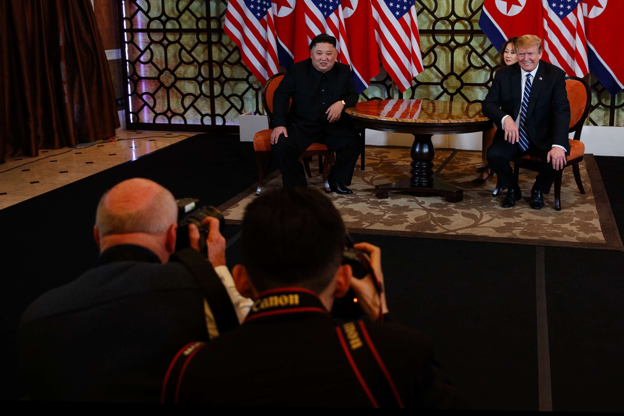 PHOTO: President Donald Trump meets North Korean leader Kim Jong Un, Feb. 28, 2019, in Hanoi, Vietnam. 