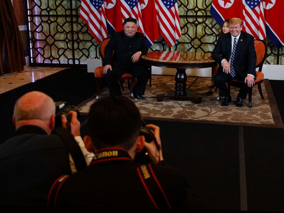 PHOTO: President Donald Trump meets North Korean leader Kim Jong Un, Feb. 28, 2019, in Hanoi, Vietnam.