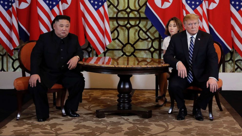 PHOTO: President Donald Trump meets North Korean leader Kim Jong Un, Feb. 28, 2019, in Hanoi, Vietnam. 