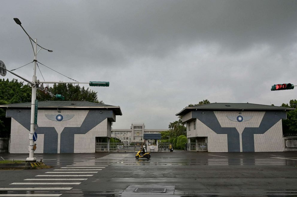 PHOTO: The main entrance of the military Sungshan Air Base in Taipei, Taiwan, on August 2, 2022.