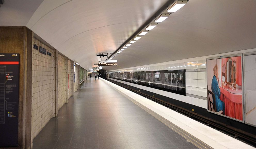PHOTO: An almost deserted subway station in Stockholm, Sweden March 17, 2020.