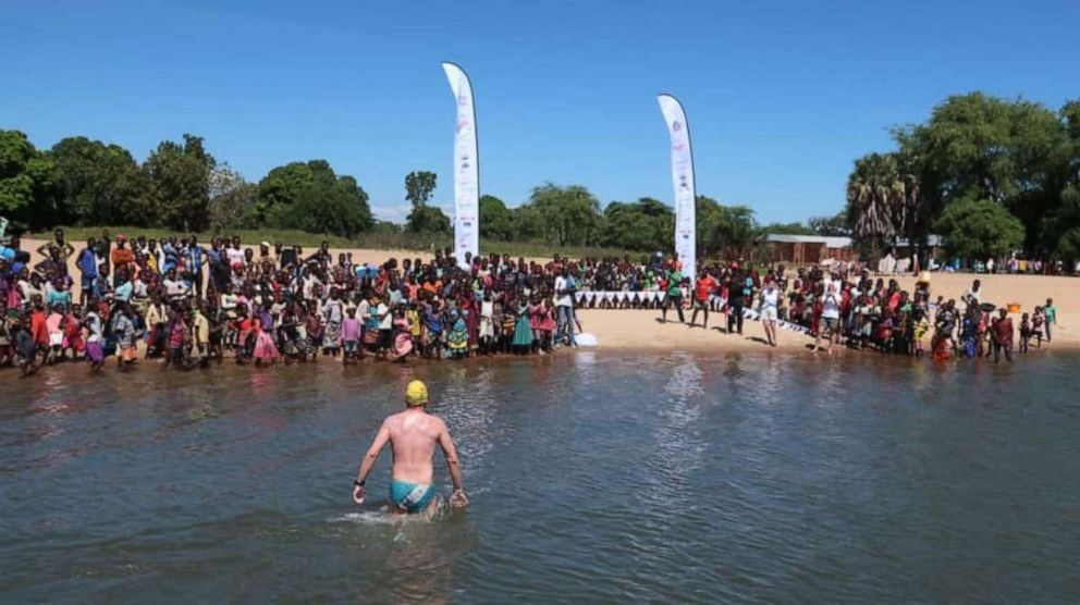 PHOTO: Martin Hobbs swam across Lake Malawai to raise money for the Smile Foundation.