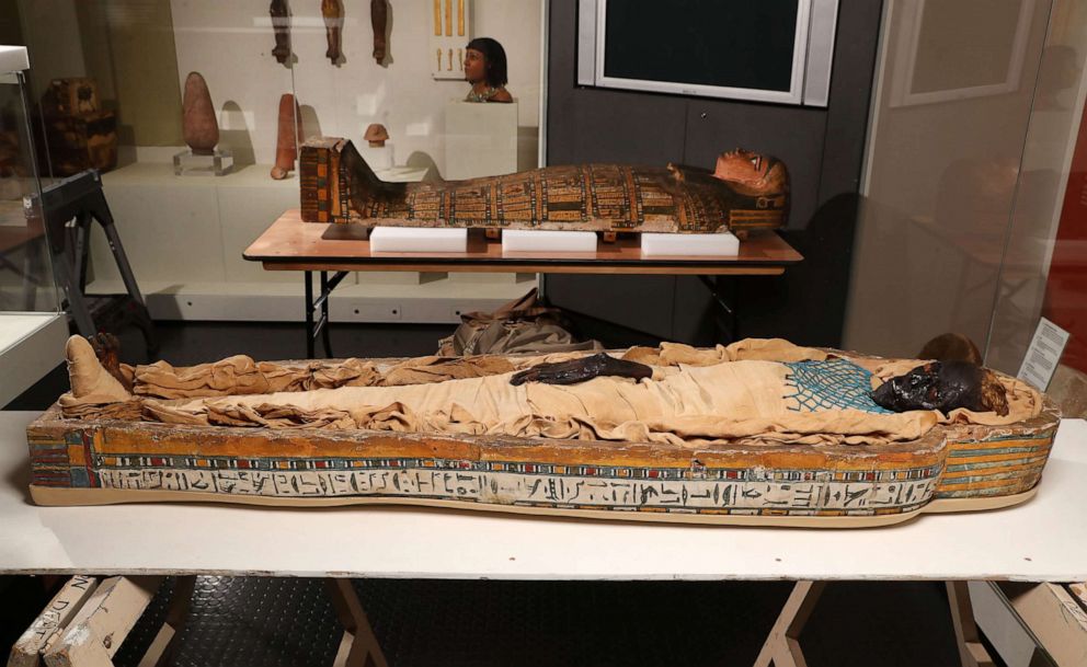PHOTO: The Egyptian mummy Takabuti is on display at the Ulster Museum in Belfast, Ireland.
