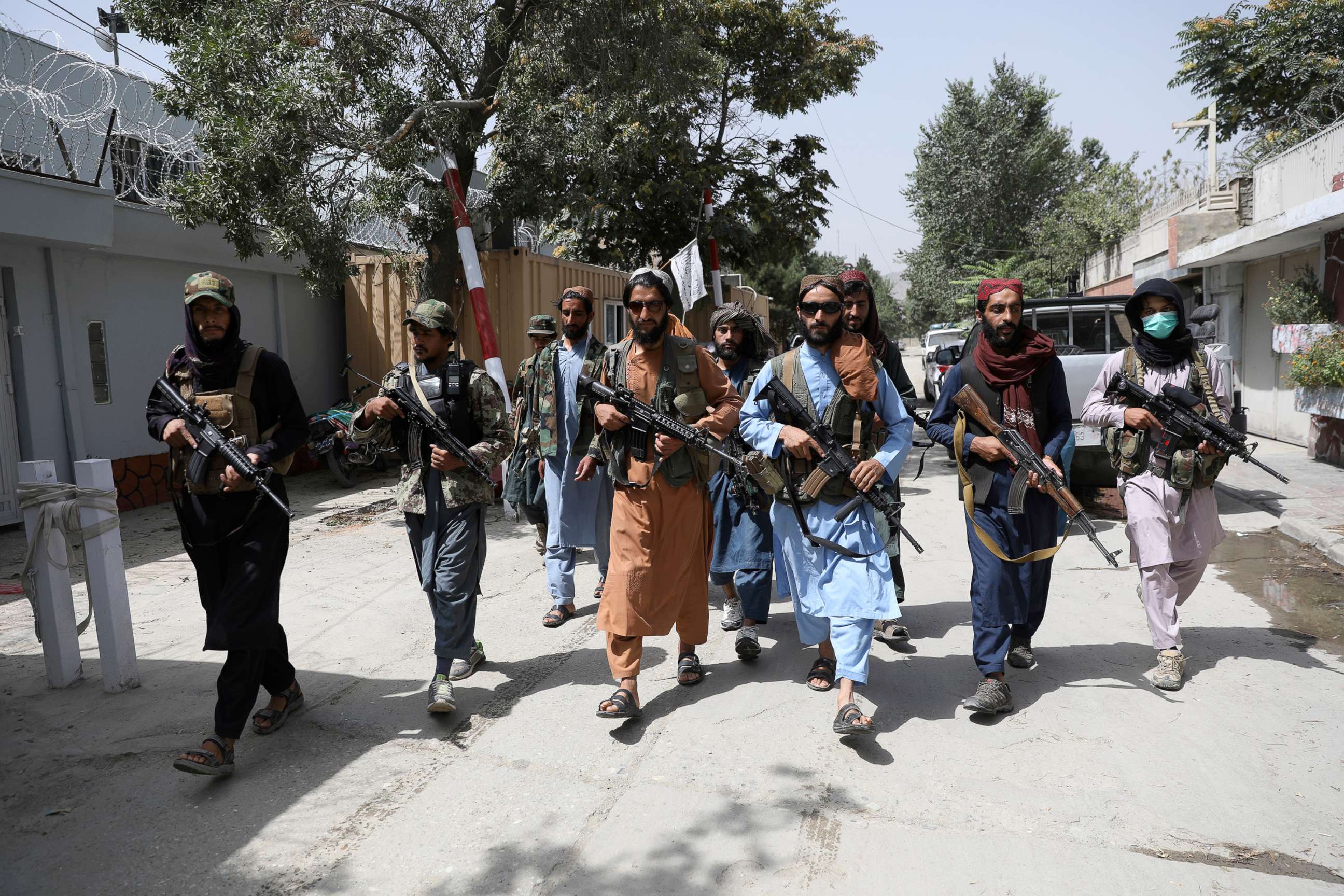 PHOTO: Taliban fighters patrol in the Wazir Akbar Khan neighborhood in the city of Kabul, Afghanistan, Aug. 18, 2021.