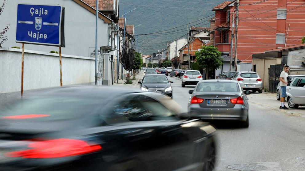 PHOTO: Cars transit in Caile, where the main suspect of planning an attack at the venue of three Taylor Swift concerts in Vienna is from