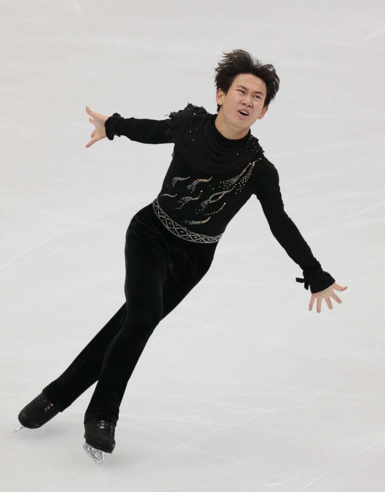 PHOTO: Denis Ten, of Kazakhstan, skates his free program at the Rostelekom Cup ISU Grand Prix figure skating event in Moscow, Oct. 21, 2017.