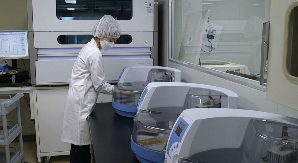 PHOTO: Seegene Medical Foundation, seen here on April 1, 2020, is the largest molecular diagnosis center in South Korea.
