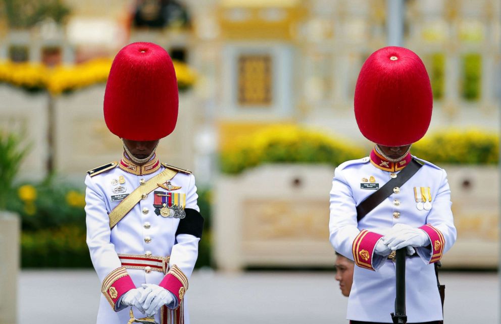 PHOTO: Thai Royal Guards attend the funeral procession for Thailand's late King Bhumibol Adulyadej before the Royal Cremation Ceremony in Bangkok, Oct. 26, 2017. 