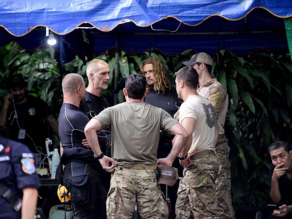 PHOTO: Thai authorities race to save 12 boys and their soccer coach in the Tham Luang cave in Khun Nam Nang Non Forest Park on July 6, 2018 in Chiang Rai province, Thailand.