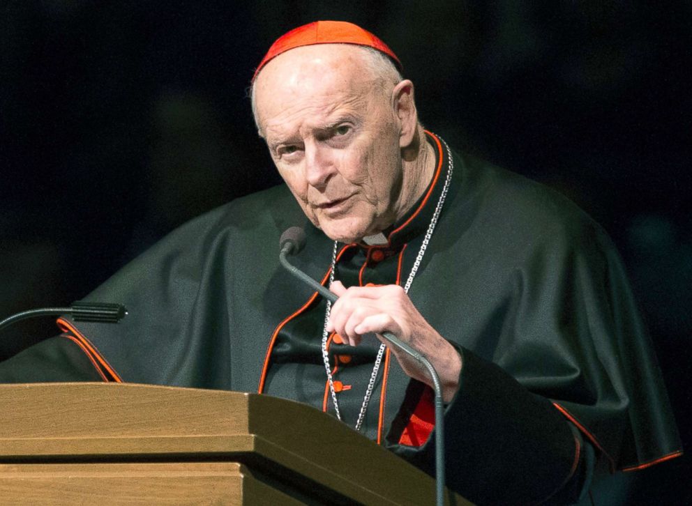 PHOTO: Cardinal Theodore McCarrick speaks during a memorial service in South Bend, Ind., March 4, 2015.