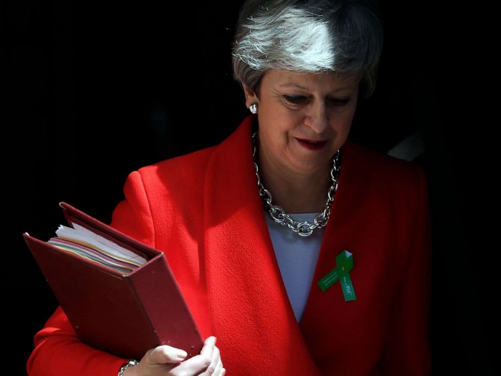 PHOTO: Britains Prime Minister Theresa May leaves 10 Downing Street in London, May 15, 2019.