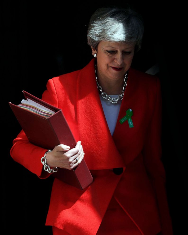 PHOTO: Britain's Prime Minister Theresa May leaves 10 Downing Street in London, May 15, 2019.