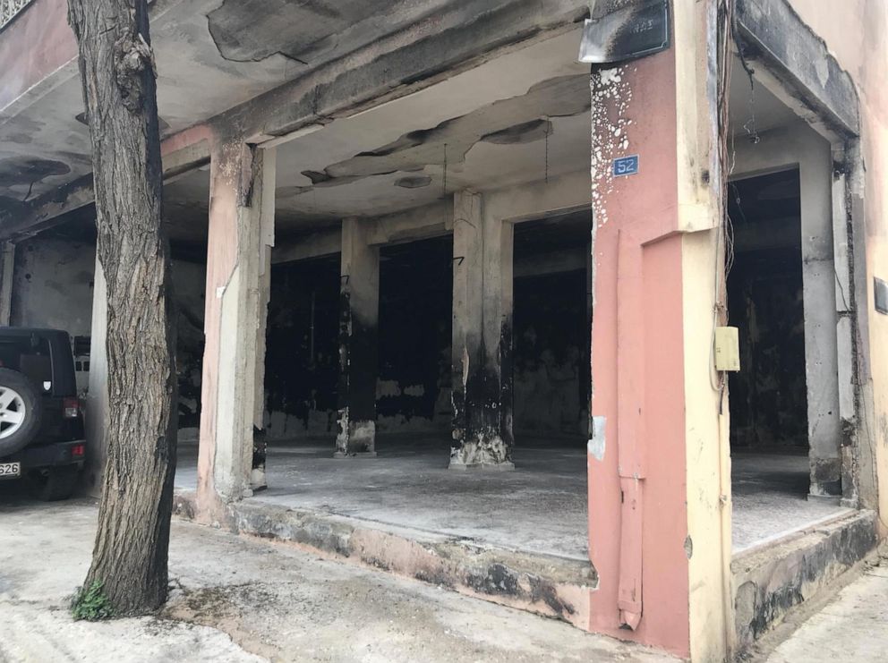 PHOTO: The "Solidarity Warehouse" in Chios, Greece, after an apparent arson attack in March 2020.