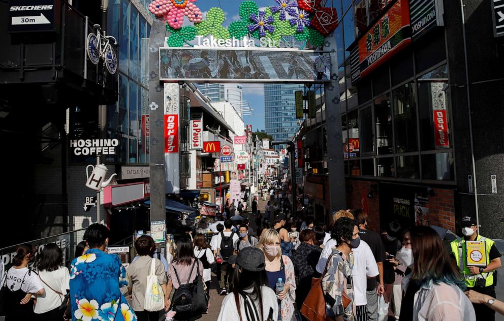 PHOTO: People are seen in the streets of Harajuku shopping area during the state of emergency, amid the coronavirus disease (COVID-19) outbreak, in Tokyo, Japan July 31, 2021.