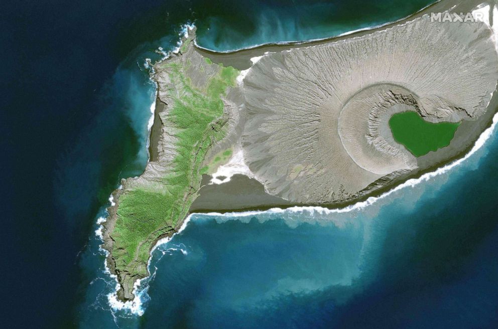 PHOTO: A view of the western part of the Hunga-Tonga on April 10, 2021.