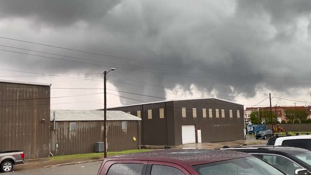 PHOTO: A tornado funnel forms in Cordele, Ga., April 6, 2022.