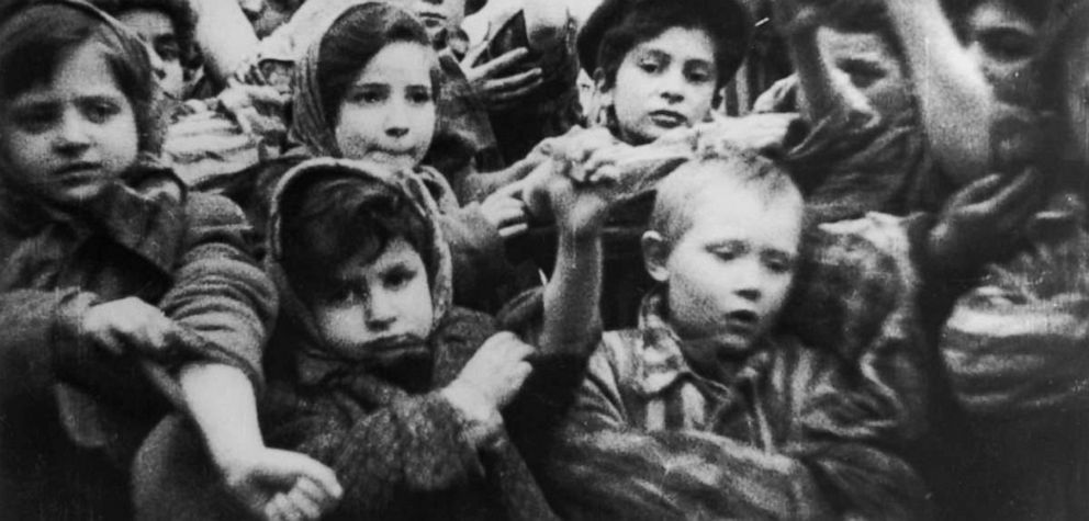 This still is from a movie taken by the Russians after they liberated Auschwitz concentration camp in Poland on Jan. 27, 1945. Tova Friedman is seen on the far left and Michael Bornstein is the boy in the front.