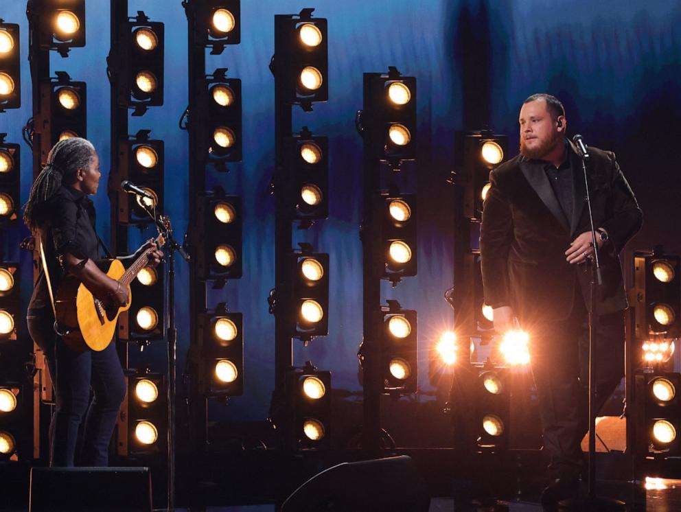 PHOTO: Tracy Chapman and Luke Combs perform during the 66th Annual Grammy Awards in Los Angeles, Feb. 4, 2024.