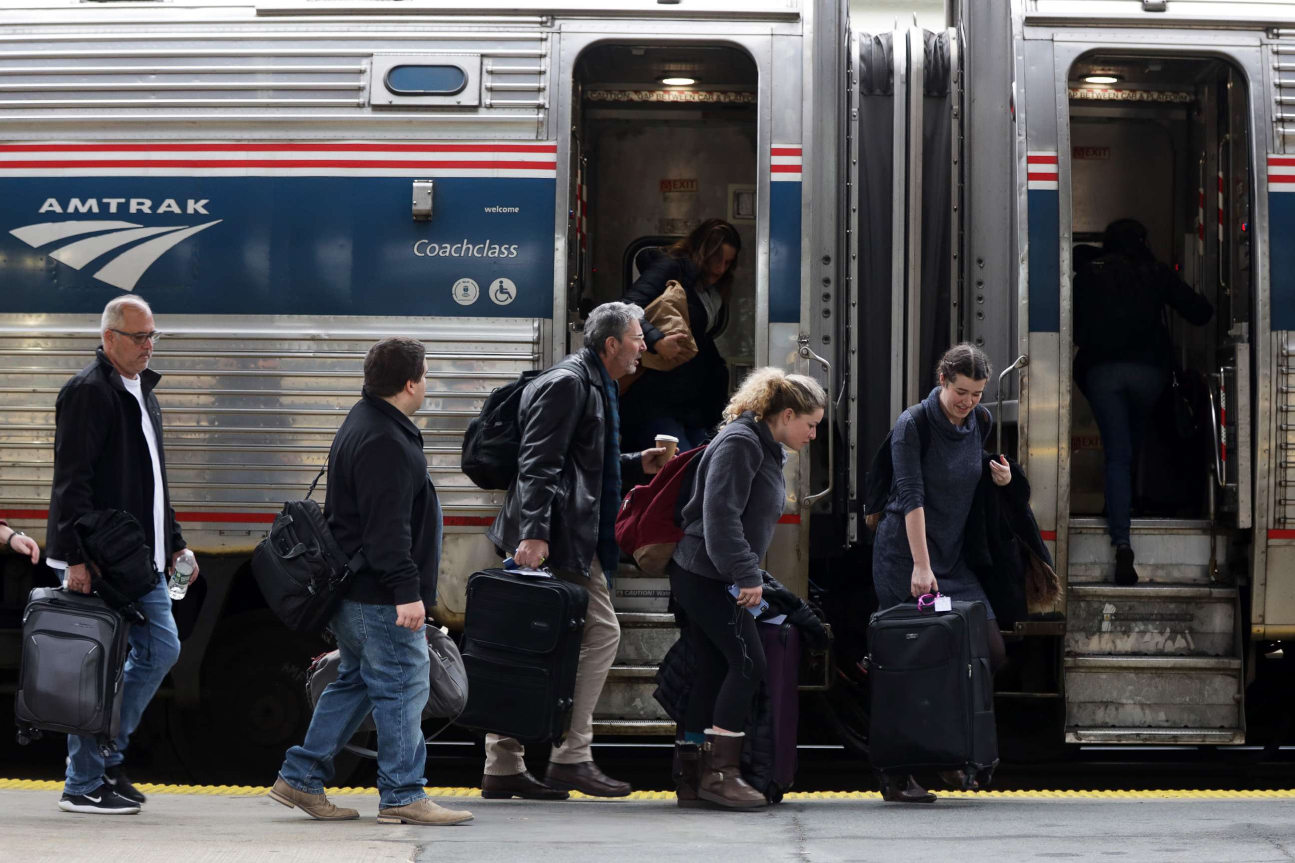 PHOTO:Passengers wait to board an Amtrak train Nov. 27, 2019 at Union Station in Washington, D.C.