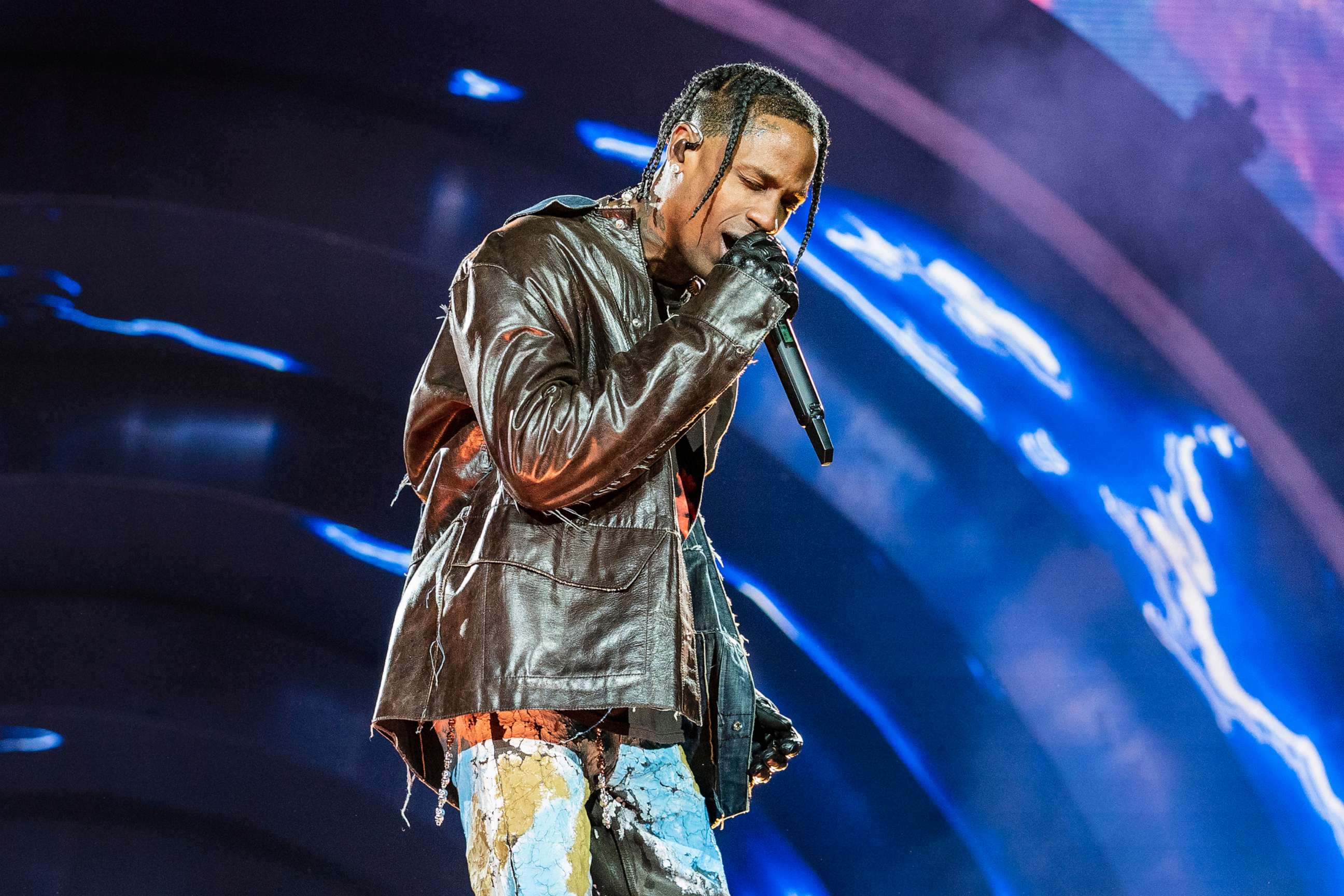 PHOTO: In this Nov. 5, 2021, file photo, Travis Scott performs during 2021 Astroworld Festival at NRG Park, in Houston, Texas.